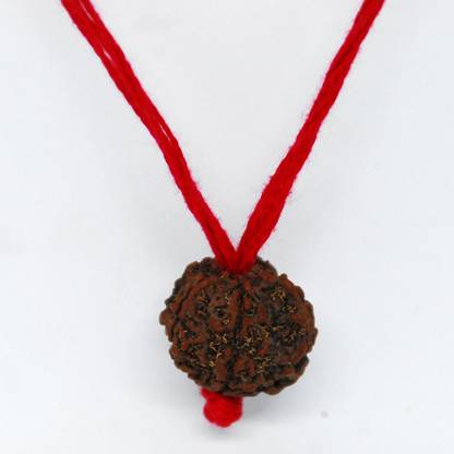 1 Piece 5 Mukhi Rudraksha 100% Natural With Red Color Thread