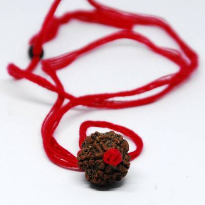 1 Piece 5 Mukhi Rudraksha 100% Natural With Red Color Thread